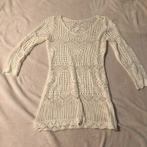 White Crochet Cover up Dress